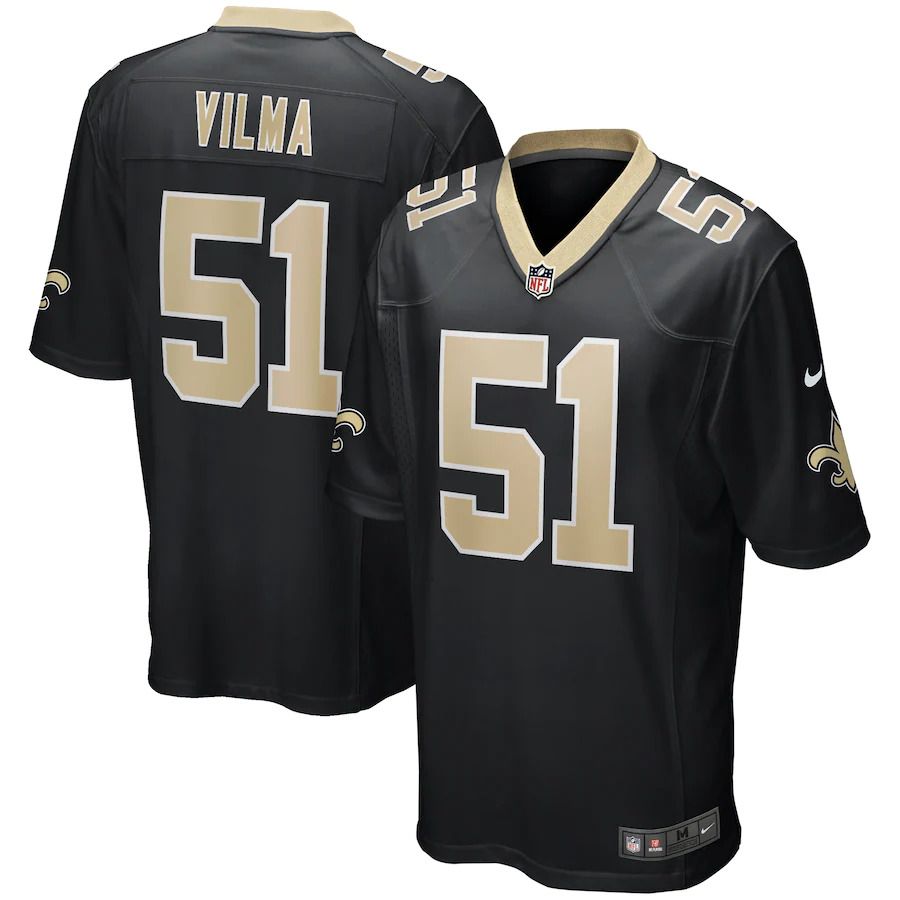Men New Orleans Saints #51 Jonathan Vilma Nike Black Game Retired Player NFL Jersey